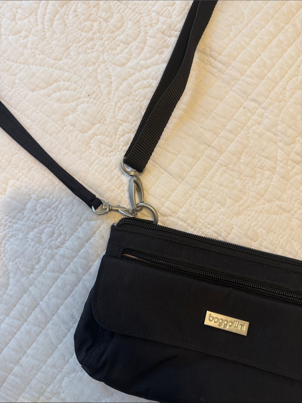 Baggallini Black Crossbody Organizer with Silver Hardware - Picture 4 of 4